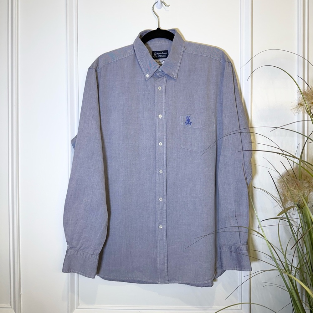 Psycho Bunny Gray Casual Button-Down Shirt